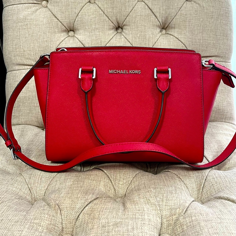 Michael Kors red purse, barely used
